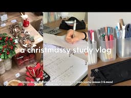 study vlog 🎄- vlogmas: last days of school, studying christmas decor, jujutsu season 2 and more!