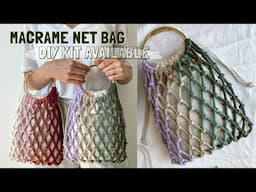 DIY | Macrame "Garden" Net Bag with ring handles Tutorial | Bolsa de macrame | 마크라메 가방