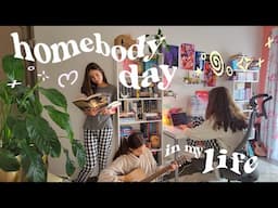 Homebody Vlog 🥐🪷🏡 a cozy day, reading, writing, cooking, hobbies + chores, snow, & more