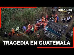 Tragedia en Guatemala: a 51 asciende número de fallecidos por accidente de bus que cayó de un puente