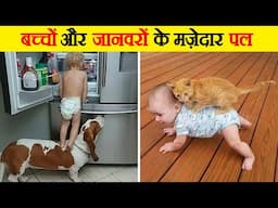 बच्चों और जानवरों के मज़ेदार पल | Funny Moments of Kids and Animals