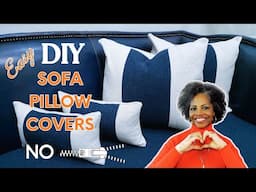 DIY Sofa and Chair Pillow Covers In Minutes - No Zipper!