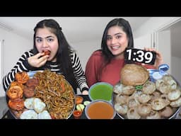 Golgappa, Spicy Momos, Paneer Momos, Korean Spicy Noodles🔥 Burger  Eating Challenge | Food Challenge