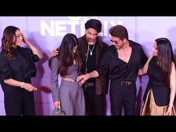 Shahrukh Khan Adjusts Suhana Khan's Dress, Gauri & Aryan Khan React - A Heartwarming Family Moment