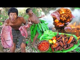 Primitive Technology - Wow! New Cook Recipes - Cooking Pork Rib