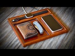 Cutting The Clutter - Making A Leather Wireless Charging Station & Organizer- Leather Craft