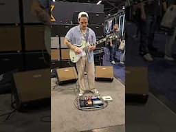 Giacomo Turra rocking TONEX Cab, TONEX Pedal, and more at the IK booth at #NAMMShow #tonex