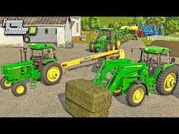 MAKING HAY WHILE THE SUN SHINES WITH NEW JOHN DEERE TRACTOR! (IOWA ROLEPLAY) | FS25