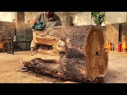 Let's Unleash Your Creativity WithThe Young Carpenter - A Super Durable Giant Tree Stump Table