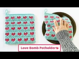 How to Crochet a Heart Stitch Potholder - PGCAL2024