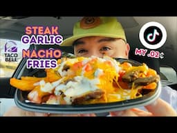 Taco Bell Steak Garlic Nacho Fries 🥩🧄🍟 My Thoughts on Tik Tok Ban • Let’s Eat!