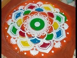 Rangoli design using stencil for Diwali 2018