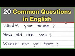 20 Common Questions in English || Daily ask questions in english