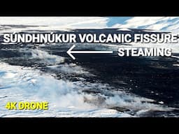 Intense steaming along the entire fissure line of Súndhnúkur! What's causing the heat? Drone Jan. 29