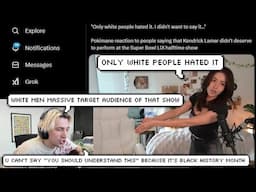 xQc Reacts & Responds to Pokimane saying "Only White People Hated Kendrick Lamar's Performance"