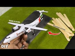 Creative idea making airplane model from wooden stick | Bombardier Dash 8 Q400 Emirates