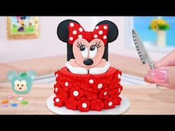 Minnie Mouse Birthday Cake💝Lovely Miniature Disney Minnie Fondant Cake Decorating 💝Mini Cakes