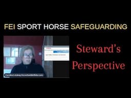 FEI Dressage Sport Horse Safeguarding - A Stewards Perspective. Reaction. Caroline Lindsay