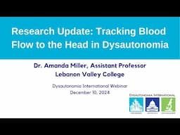 Research Update: Tracking Blood Flow to the Head in Dysautonomia