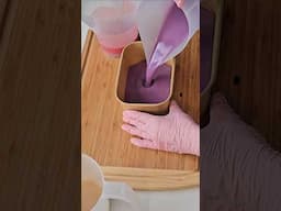 Made a 3 color soap with flowers #soapmaking #handmade #howto