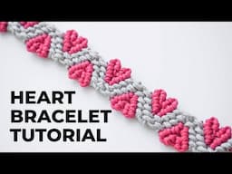 Macrame heart bracelet pattern