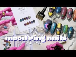 Creating Mood Ring Nails - using every color & learning magnet gels!