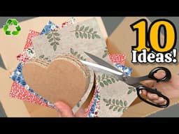 Transforming Cardboard & Fabric Scraps 😍♻️10 Genius Home Decor Ideas You’ll Love from Recycled Waste