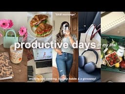 PRODUCTIVE days in my life!🌸 early mornings, working out, grocery shopping, & giveaway!