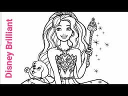 BARBIE WITH PUP FRIEND l Beautiful Colored Barbie Disney Brilliant Coloring BOOK Pages 2025