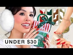 this MINI SALON is UNDER $30! 💅🏻🎁🛍️ DIY Nails for Christmas 🎄🎁