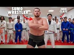 Sumo Wrestler dojo storms JUDO CLASS