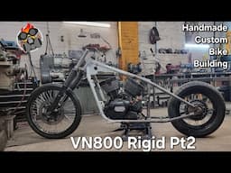 VN800 Rigid Pt2 Final Handmade Custom Bike Building #chopper #bike #engineering #mechanical