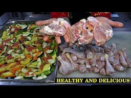 Oven-Baked Chicken Drumsticks with Vegetables | Healthy & Delicious Recipe for 20 People