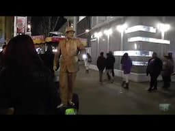 Human Statue with Robot sound Street Performer