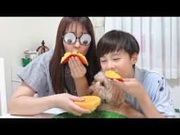 Shalulu wants to eat Mango? 🥭🐶