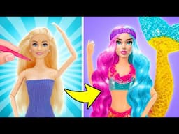 De muñeca vieja a increíble sirena 🧜‍♀️ ¡Ideas increíbles de transformación de muñecas!