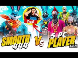 (RECORDED) SMOOTH444 VS 5 PC PLAYERS ❌HARDEST ENEMY EVER❓  #nonstopgaming -free fire live