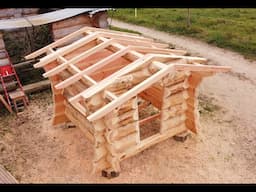 Half logs cabin 4/5 - Rafter installation