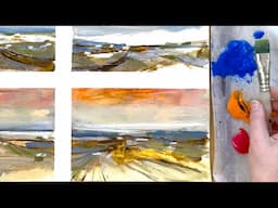 Paint 4 Abstract Landscapes with Just 3 Colors - Acrylics