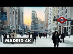 Un paseo por Madrid (España)... ¡¡¡TODO NEVADO!!! (4K)