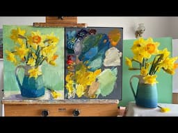 Spring Daffodils Flower Still Life Demo