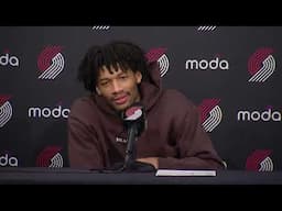 Shaedon Sharpe Postgame Interview | Portland Trail Blazers 119, Indiana Pacers 89 | February 4, 2025