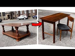 I Turned A Thrift Store Coffee Table Into A Fancy Desk | Furniture Repurposing | Recycle | Repair