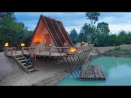 How To Build Private A-Frame House In Front Abandoned Lake House