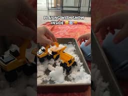 🤩PLAYING WITH SNOW INSIDE 🚚❄️ #kids #fun #playingtoys #toys #play