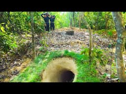 Girl Build The Most Secret Deep Hole Underground House in the Wild by Ancient Skills