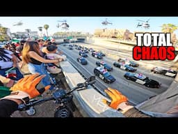 RIDING IN MASSIVE PROTESTS TAKING OVER LA STREETS.. *FOOTAGE*