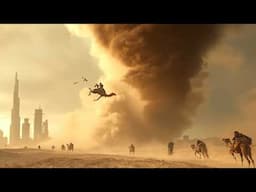 DUST DEVIL!  Tornadoes Scared the UAE. Storm in desert.