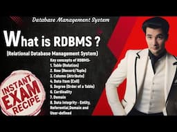 DBMS-17: What is RDBMS(Relational Database Management System)Table,Row,Column,Degree,Cardinality,etc