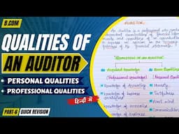 Who is Auditor? | Qualities of an Auditor | Quick Revision | In Hindi | Part - 6